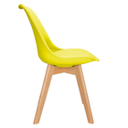 Cadeira Charles Eames Leda Design Wood Estofada Base Madeira