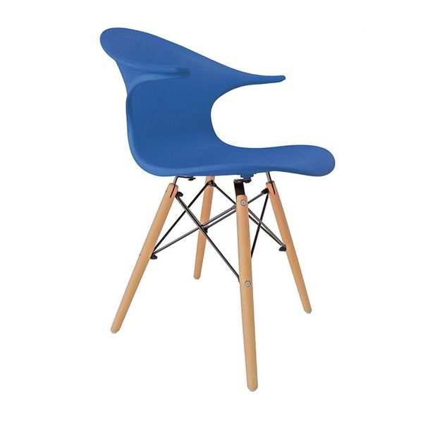 Cadeira Charles Eames New Wood Design Pelegrin Pw-079 Azul