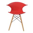 Cadeira Charles Eames New Wood Design Pelegrin Pw-079 Vermelha