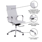 Cadeira Charles Eames Presidente Esteirinha Estofada Branca