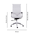 Cadeira Charles Eames Presidente Esteirinha Estofada Branca