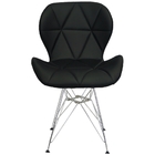 Cadeira Charles Eames Slim Eiffel Base Metal Cromado - Preto