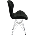 Cadeira Charles Eames Slim Eiffel Base Metal Cromado - Preto