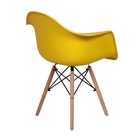 Cadeira Charles Eames Wood Daw Com Braços - Design - Amarela