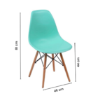 Cadeira Charles Eames Wood Design Eiffel Jantar Azul Tiffany