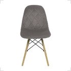 Cadeira Charles Eames Wood Eiffel Veludo Estofado Bege