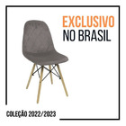 Cadeira Charles Eames Wood Eiffel Veludo Estofado Bege