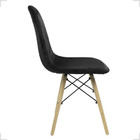Cadeira Charles Eames Wood Eiffel Veludo Estofado Preto