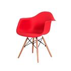 Cadeira Charles Eiffel Eames Wood Vermelha Com Braços