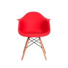 Cadeira Charles Eiffel Eames Wood Vermelha Com Braços