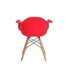 Cadeira Charles Eiffel Eames Wood Vermelha Com Braços