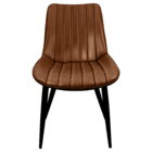 Cadeira Chicago Poltrona Estofada Pu Vintage Retro Pés Preto