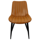 Cadeira Chicago Poltrona Estofada Pu Vintage Retro Pés Preto