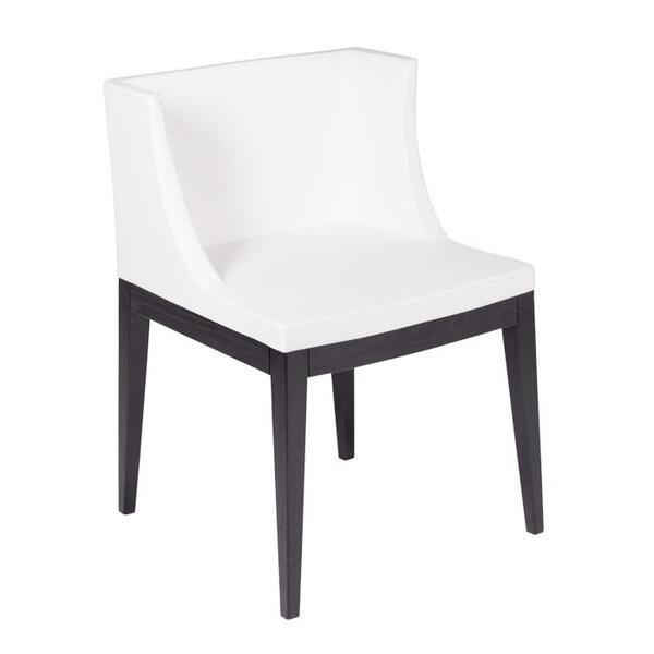 Cadeira Christie Mademoiselle Branco - Base De Madeira Preta