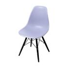 Cadeira Cinza Base De Madeira Preta