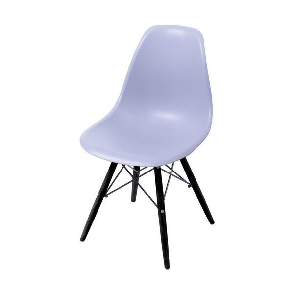 Cadeira Cinza Base De Madeira Preta