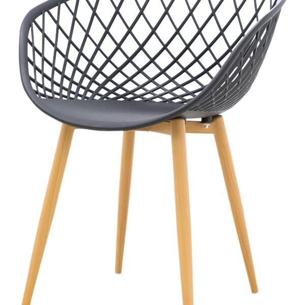 Cadeira Clarice Assento Preto Base Madeira - 45018