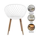 Cadeira Clarice Nest Wood Com Apoio De Braço - Branco