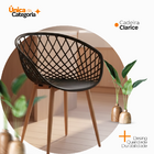 Cadeira Clarice Nest Wood Com Apoio De Braço - Preto