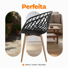 Cadeira Clarice Nest Wood Com Apoio De Braço - Preto