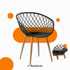 Cadeira Clarice Nest Wood Com Apoio De Braço - Preto