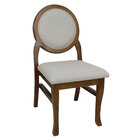 Cadeira Clássica Medalhão Contemporânea Verniz Imbuia E Linho