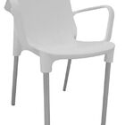 Cadeira Clear Pp Com Braço Base Pintada - Branca