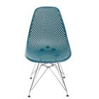 Cadeira Colmeia Azul Petróleo Base Cromada - Or Design