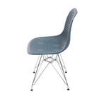 Cadeira Colmeia Azul Petróleo Base Cromada - Or Design