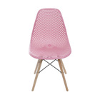 Cadeira Colmeia Rosa Base De Madeira - Or Design