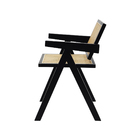 Cadeira Com Assento E Encosto Em Rattan Natural E Base De Mad