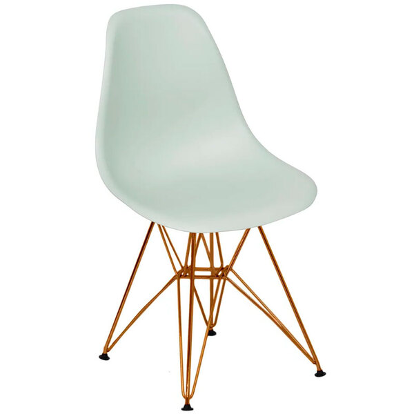 Cadeira Com Base Em Cobre Eames 1102-or Design - Verde Claro