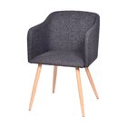 Cadeira Com Braço Base Madeira Charla Or Desing Grafite