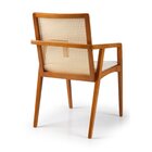 Cadeira Com Braço Madeira Maciça Encosto Em Tela Assento Esto