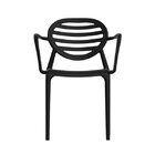 Cadeira Com Braço Stripe Preto