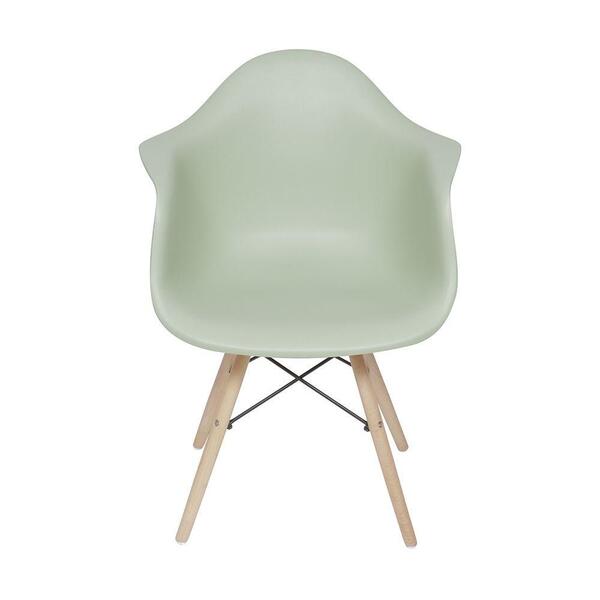 Cadeira Com Braço Verde Tiffany Base De Madeira