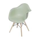 Cadeira Com Braço Verde Tiffany Base De Madeira