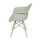 Cadeira Com Braço Verde Tiffany Base De Madeira