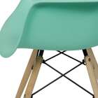 Cadeira Com Braço Verde Tiffany Base De Madeira