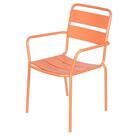 Cadeira Com Braços Empilhável Bora Em Ferro C/ Pintura Epóxi