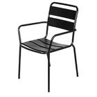 Cadeira Com Braços Empilhável Bora Em Ferro C/ Pintura Epóxi