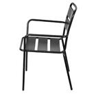 Cadeira Com Braços Empilhável Bora Em Ferro C/ Pintura Epóxi
