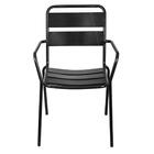 Cadeira Com Braços Empilhável Bora Em Ferro C/ Pintura Epóxi