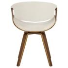 Cadeira Com Braços Giratória Nicole Rivatti Linho Creme Estru