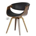 Cadeira Com Braços Giratória Nicole Rivatti Poliuretano Preto