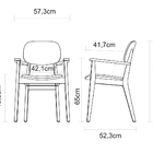 Cadeira com Braços London Amêndoa Estofado Bege