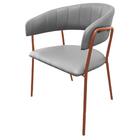 Cadeira Com Braços Maraú Psg Móveis Couro Legitimo Bege Com B