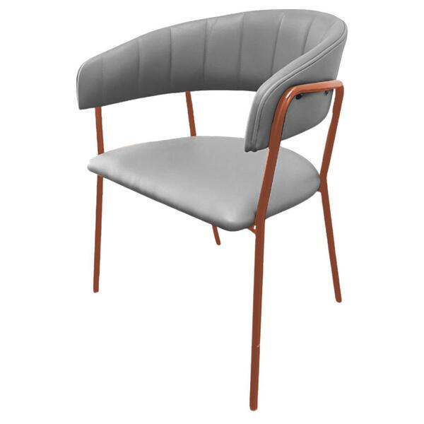 Cadeira Com Braços Maraú Psg Móveis Couro Legitimo Bege Com B