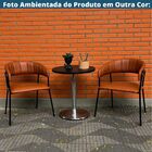 Cadeira Com Braços Maraú Psg Móveis Couro Legitimo Cinza Escu