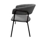 Cadeira Com Braços Maraú Psg Móveis Couro Legitimo Cinza Escu